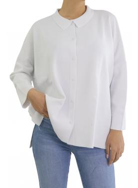 Maglia morbida con colletto e bottoni 